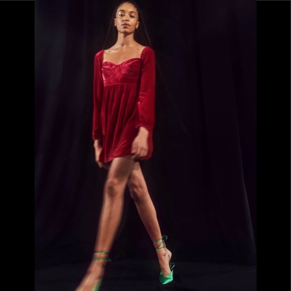 Reformation Chestnut Dress in Rhubarb - Picture 2 of 6